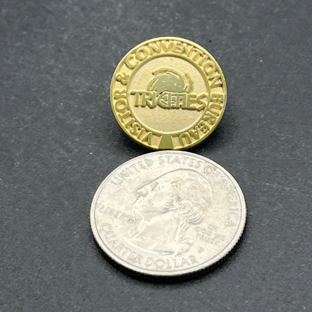Tri Cities Visitor & Convention Bureau Gold Tone Lapel‎ Hat Pin